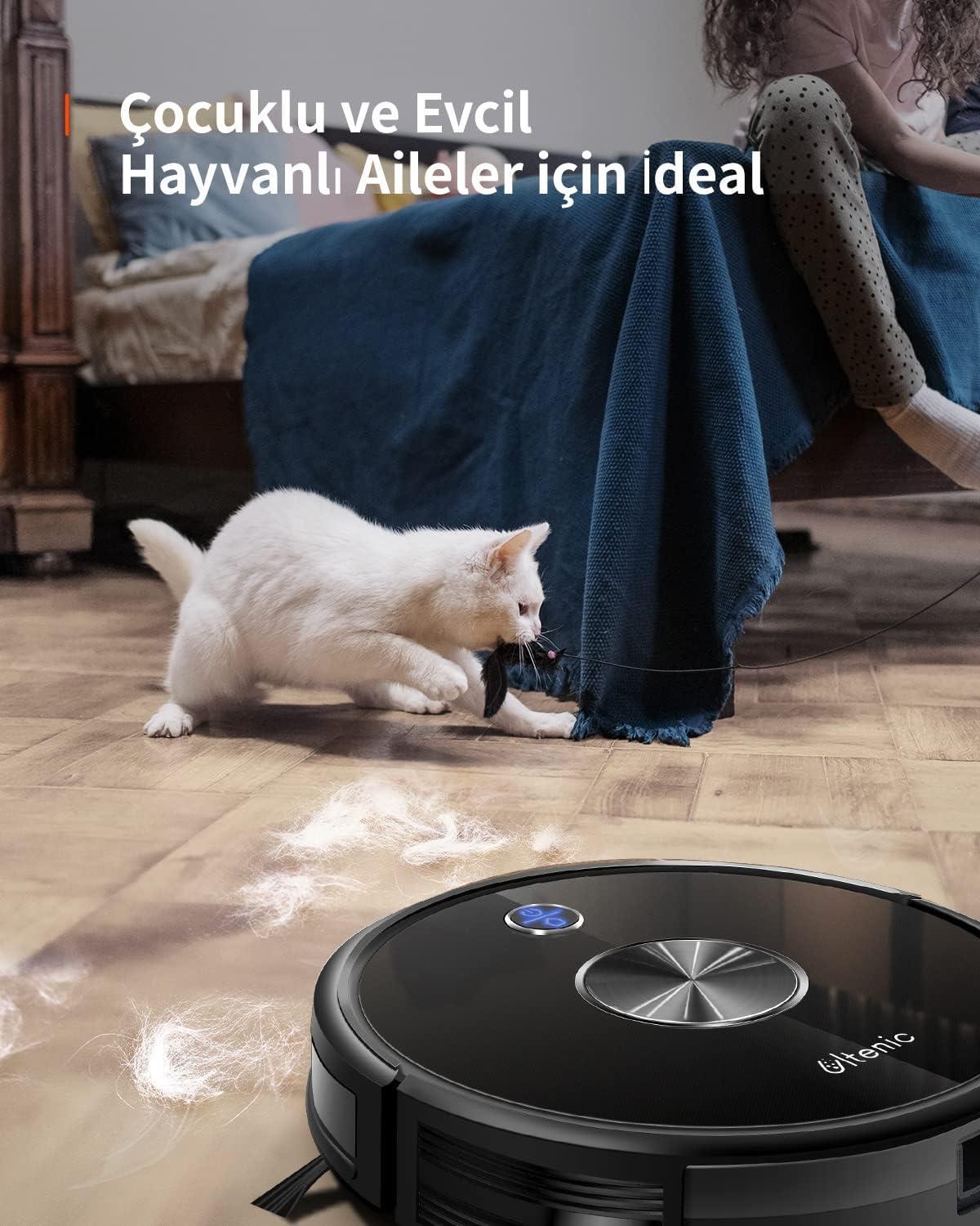 Ultenic D5s Pro Vacuum & Mop Robot Süpürge, 3000Pa, Siyah (T)