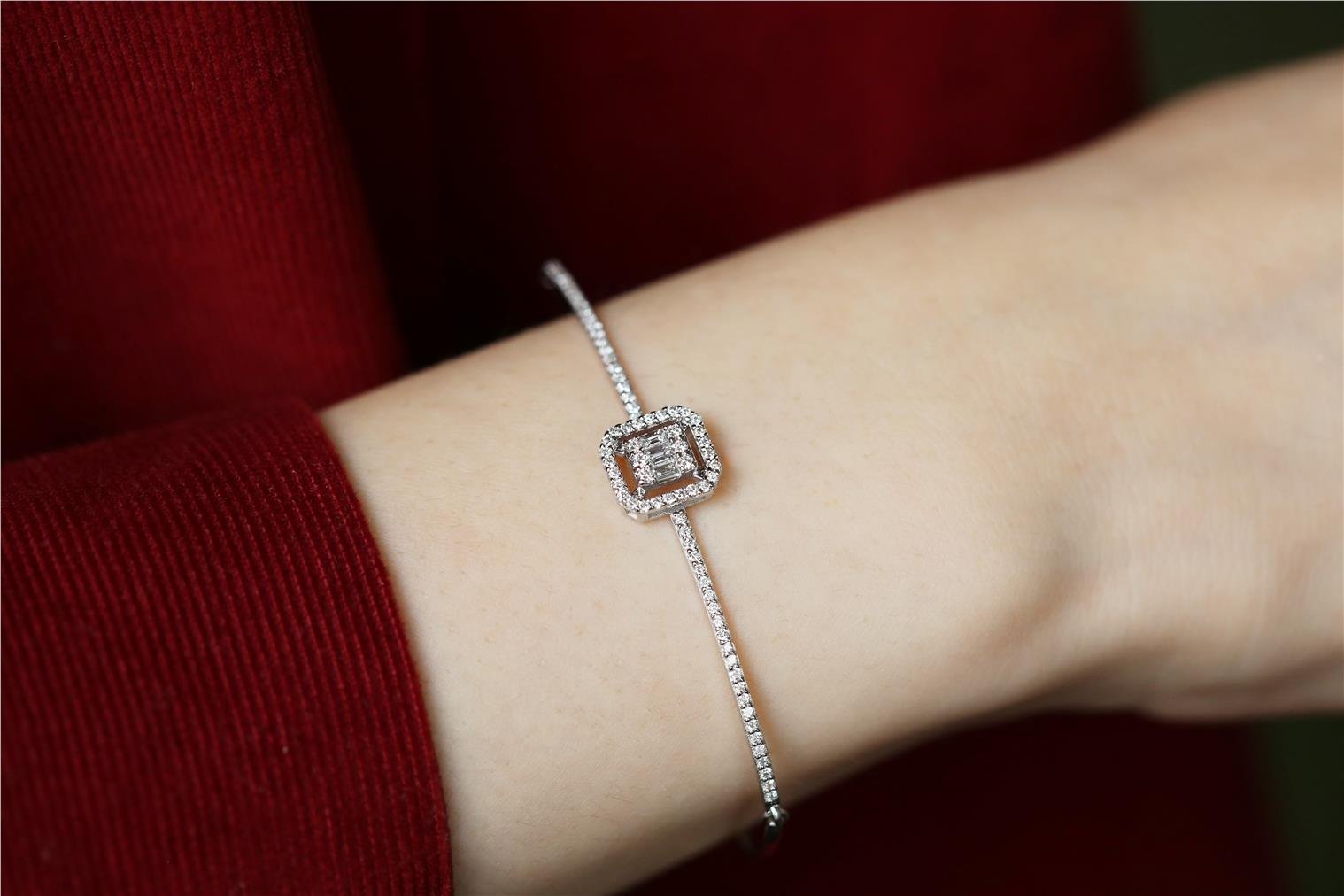 0,50 Karat Baget Pırlanta Bileklik