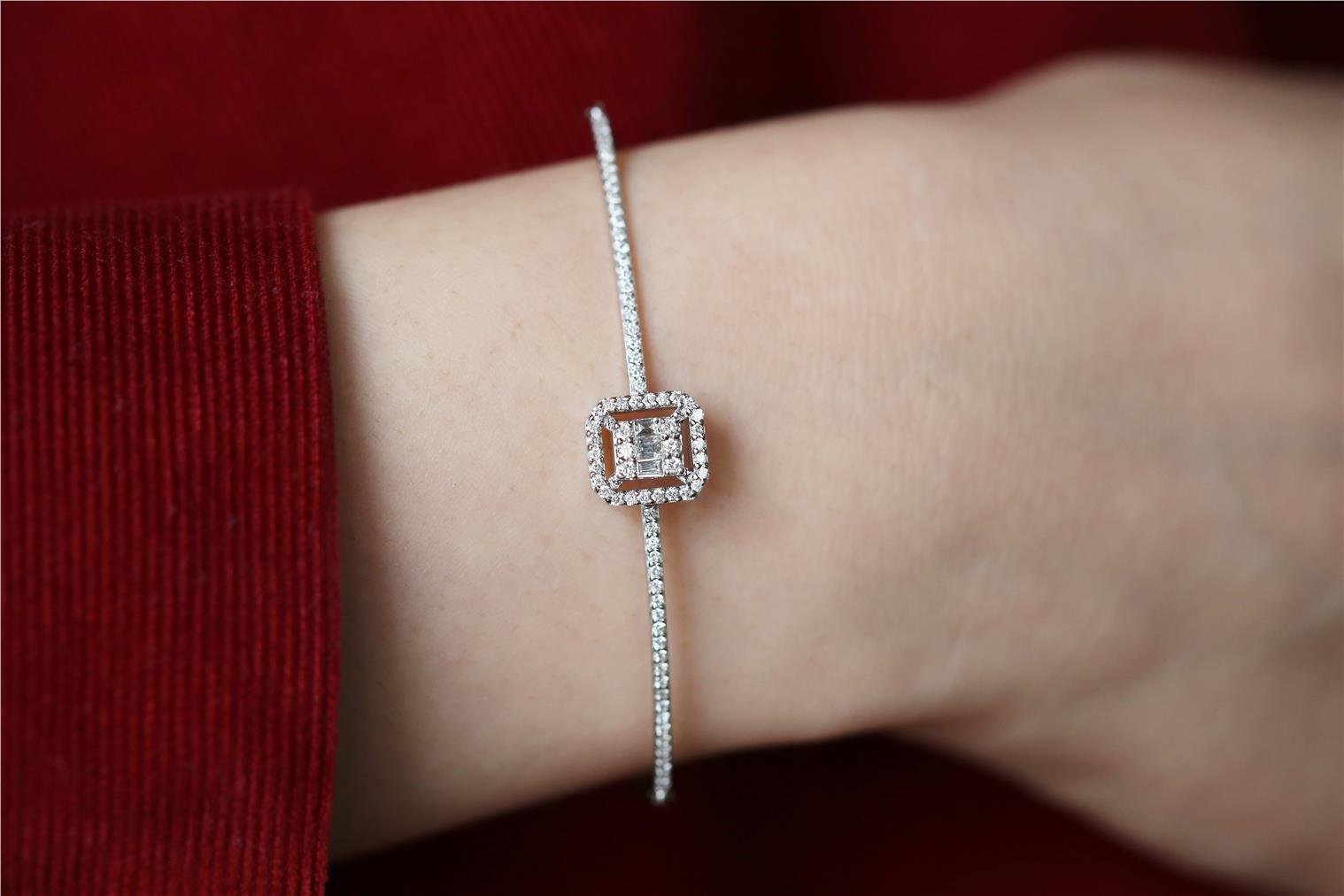 0,50 Karat Baget Pırlanta Bileklik