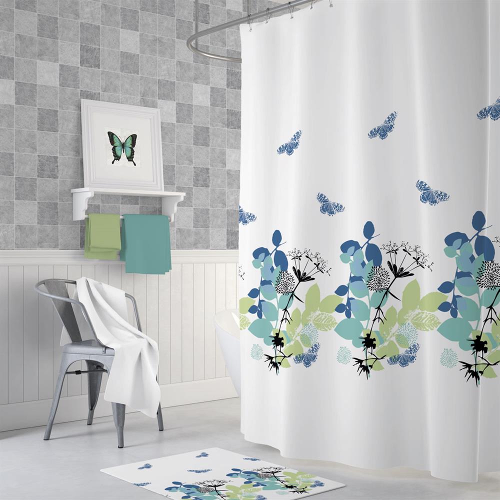 Çiçek Desen Duş Perde Küf Tutmaz Banyo Perdesi 180x200 Duş Perdesi Su Geçirmez Banyo Perdeleri
