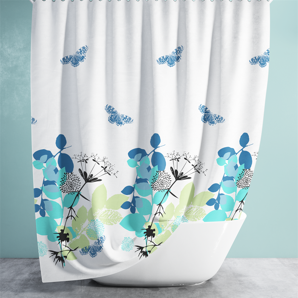 Çiçek Desen Duş Perde Küf Tutmaz Banyo Perdesi 180x200 Duş Perdesi Su Geçirmez Banyo Perdeleri