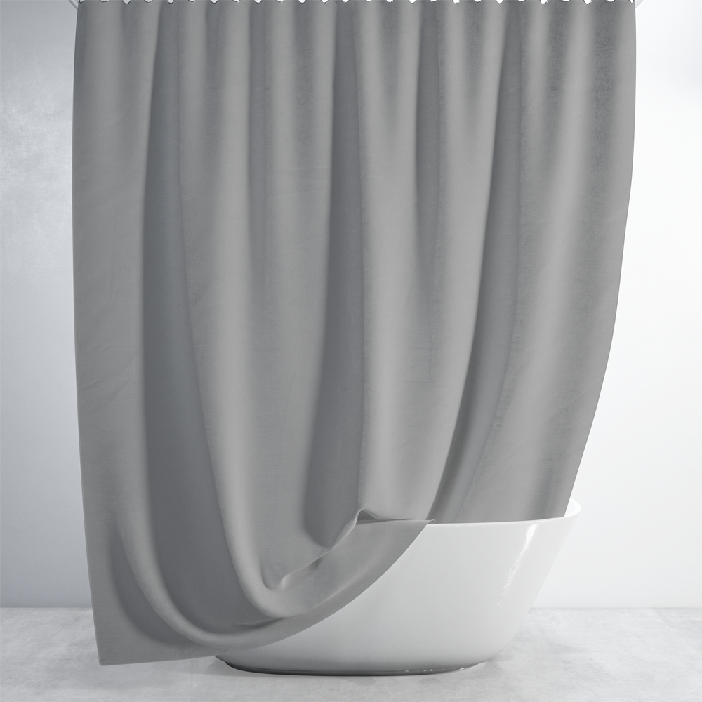 Gri Banyo Perdesi 180x200 Duş Perdesi Tek Kanat Banyo Perdeleri - Su Geçirmez Küvet Perde