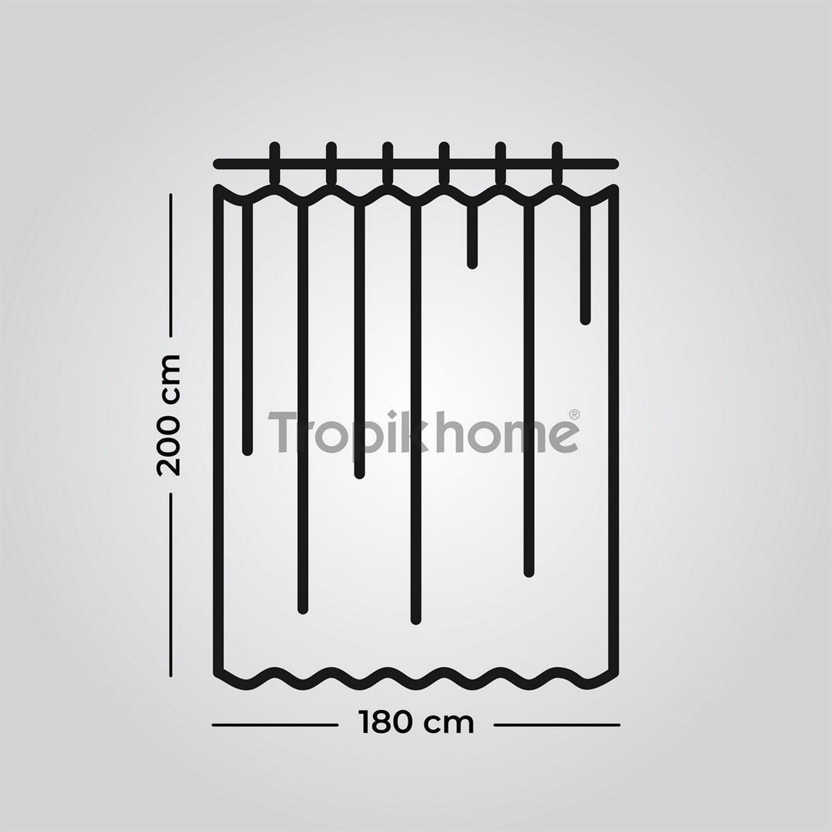 Kare Banyo Perdesi Askı Hediyeli 180x200cm Tek Kanat Duş Perdesi, Renkli Kare DesenBanyo Duş Perdesi