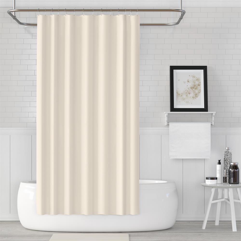 Krem Banyo Perdesi 180x200 Duş Perdesi Tek Kanat Banyo Perdeleri - Su Geçirmez Küvet Perde