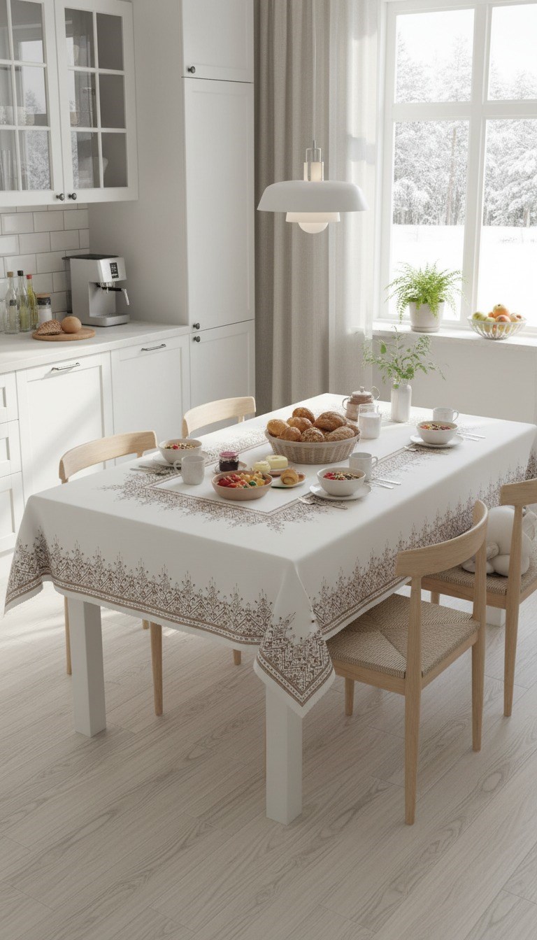 Etnik Dijital Masa Örtüsü 140x180cmSamimi bir yemek, aile içinde hoş bir akşam masanıza uyacak masa örtüleri ve runner'lar