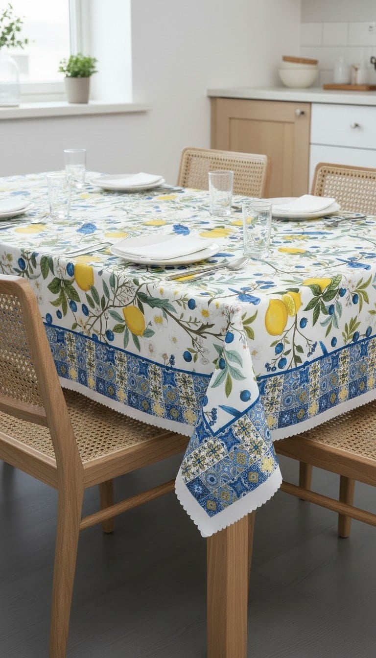 Limon Alaçatı Masa Örtüsü 140x180cmSamimi bir yemek, aile içinde hoş bir akşam masanıza uyacak masa örtüleri ve runner'lar