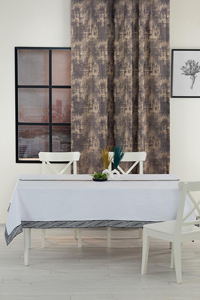 Alba Jakar Damla Desen Leke Tutmaz Jakarlı 160x220 Cm Lüks 8 Kişilik Masa Örtüsü SiyahSamimi bir yemek, aile içinde hoş bir akşam masanıza uyacak masa örtüleri ve runner'lar