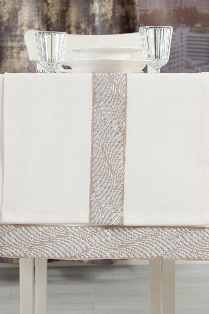 Alba Jakar Damla Desen Runnerlı Set Leke Tutmaz 160x260 Cm Lüks Masa Örtüsü 2 Runnerlı Set SiyahSamimi bir yemek, aile içinde hoş bir akşam masanıza uyacak masa örtüleri ve runner'lar