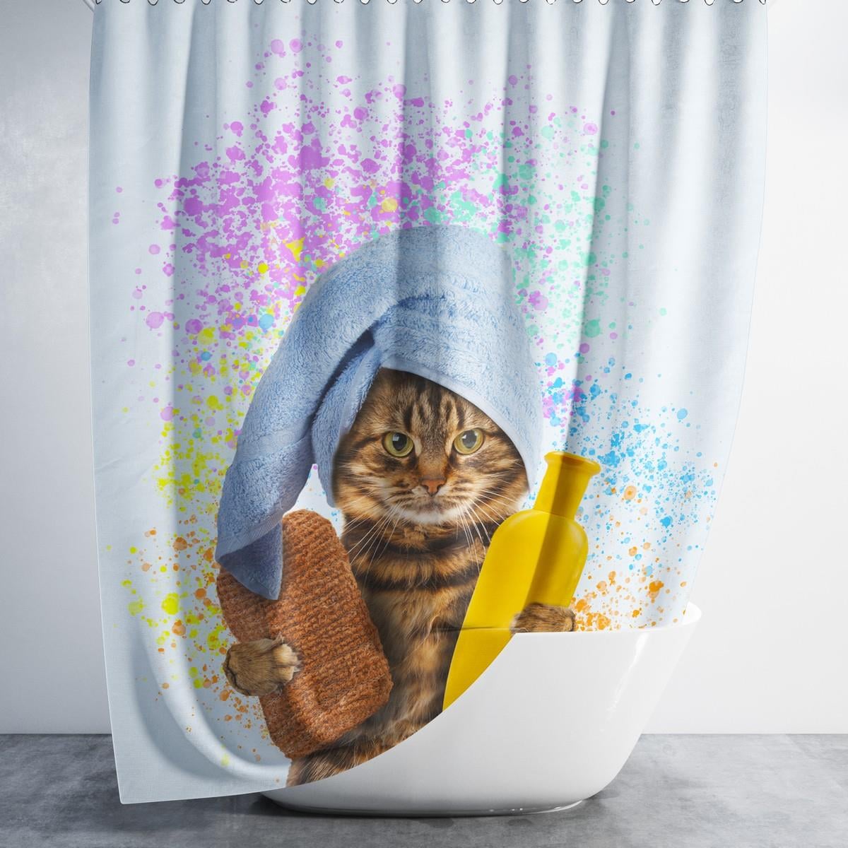 Kedi Desenli Açık Mavi Banyo Perdesi 180x200 cm Dijital Baskılı Su Geçirmez C Halka Hediyeli Duş PerdesiSamimi bir yemek, aile içinde hoş bir akşam masanıza uyacak masa örtüleri ve runner'lar