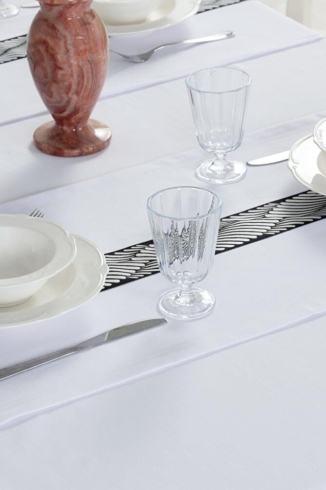 Alba Jakar Damla Desen Runnerlı Set Leke Tutmaz 160x260 Cm Lüks Masa Örtüsü 2 Runnerlı Set SiyahSamimi bir yemek, aile içinde hoş bir akşam masanıza uyacak masa örtüleri ve runner'lar