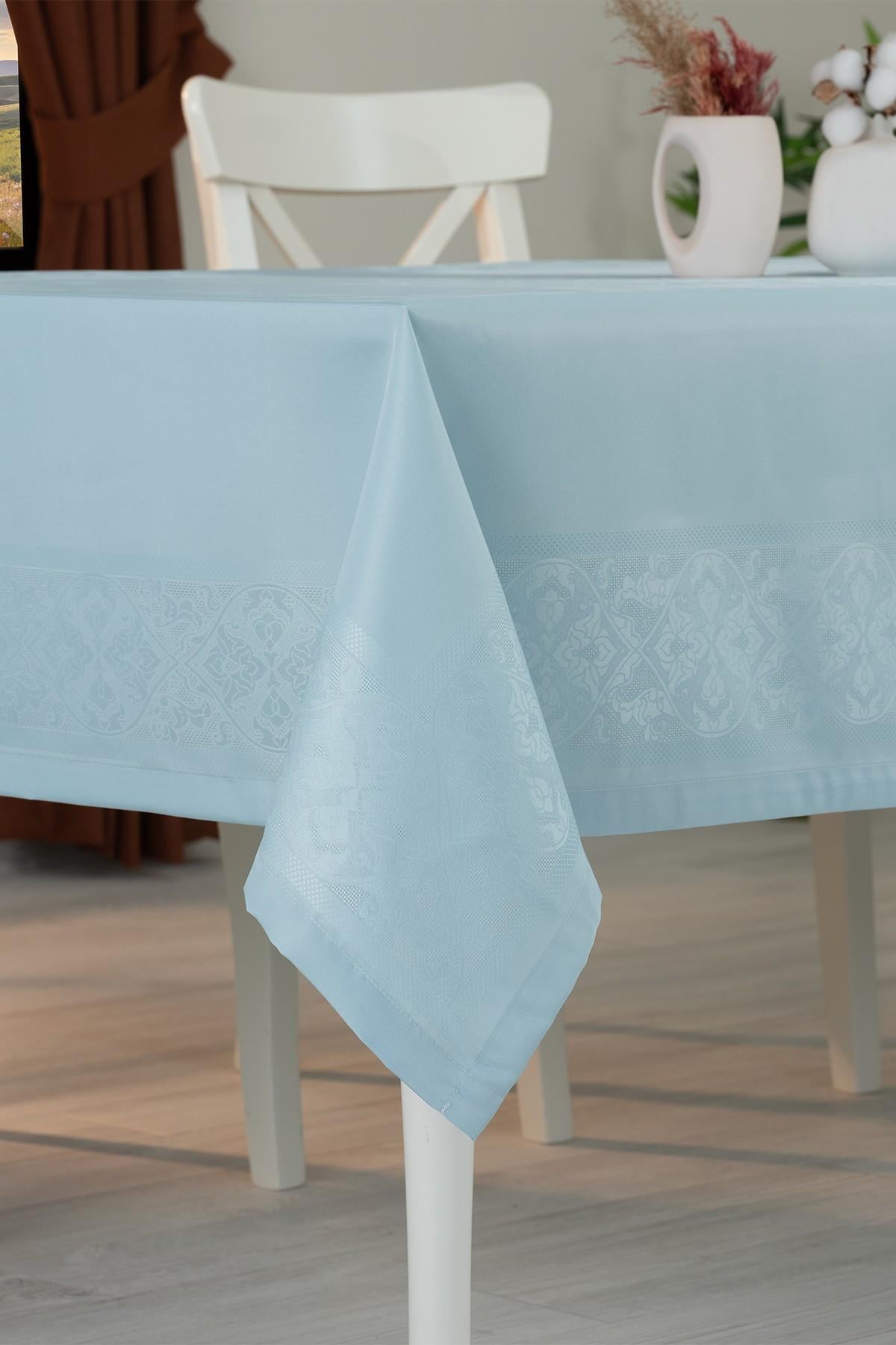 Pano Jumbo Masa Örtüsü Leke Tutmaz Polyester Jakarlı Pano 8 Kişilik Lüks Mint 150 x 220 cm Masa ÖrtüsüSamimi bir yemek, aile içinde hoş bir akşam masanıza uyacak masa örtüleri ve runner'lar