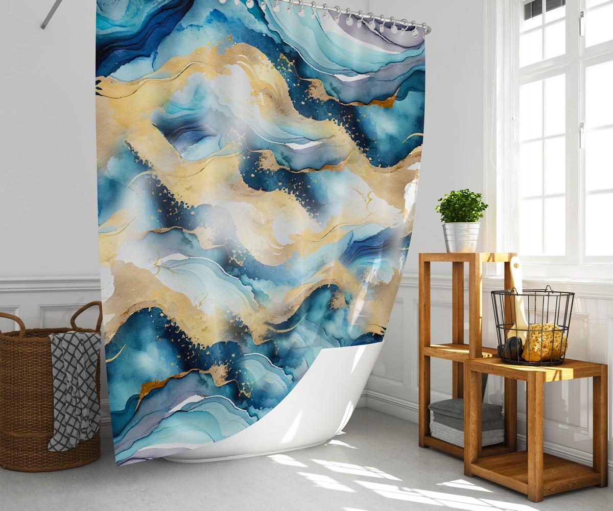 Mermer Desenli Renkli Banyo Perdesi 180x200 cm Dijital Baskılı Su Geçirmez C Halka Hediyeli Duş PerdesiSamimi bir yemek, aile içinde hoş bir akşam masanıza uyacak masa örtüleri ve runner'lar