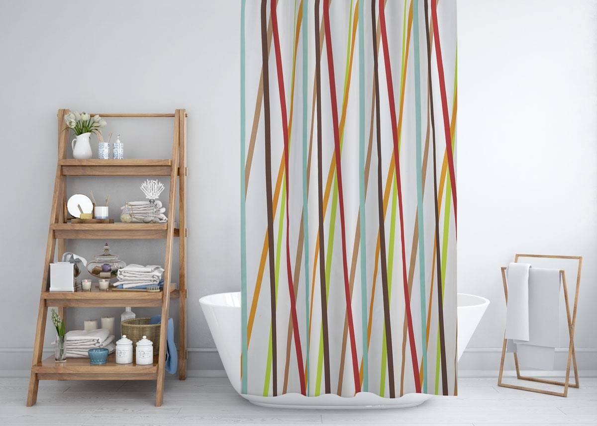 Şerit Desenli Renkli Banyo Perdesi 180x200 cm Su Geçirmez C Halka Hediyeli Duş PerdesiSamimi bir yemek, aile içinde hoş bir akşam masanıza uyacak masa örtüleri ve runner'lar