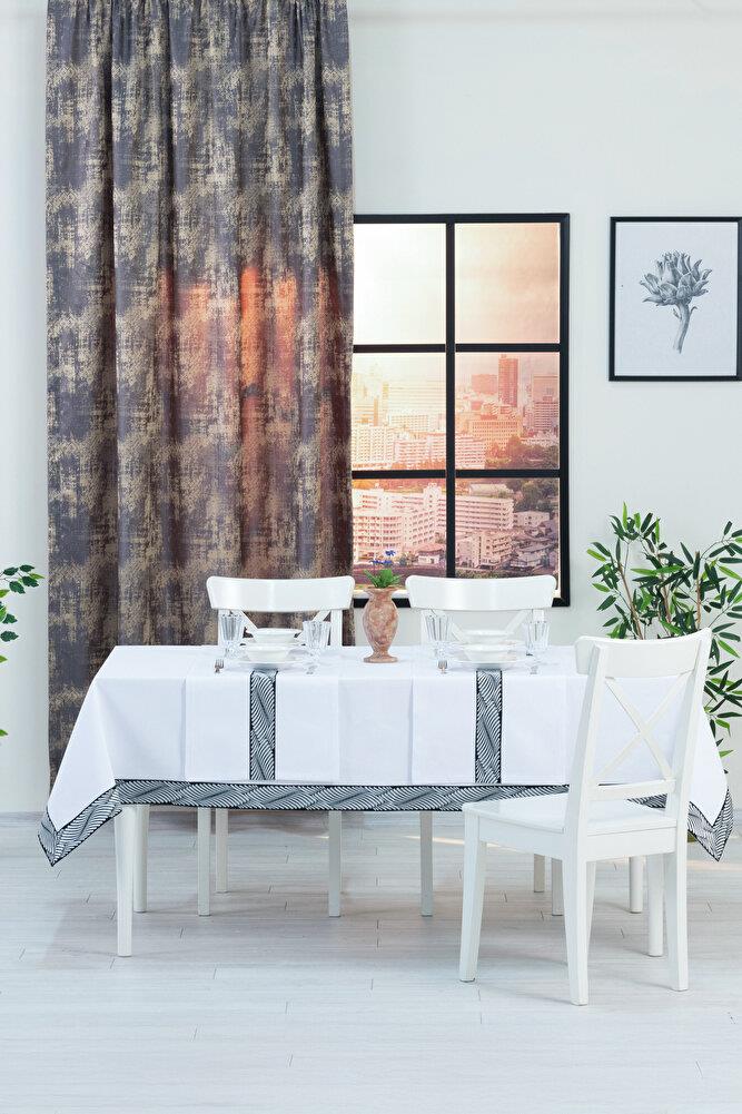 Alba Jakar Damla Desen Runnerlı Set Leke Tutmaz 160x260 Cm Lüks Masa Örtüsü 2 Runnerlı Set SiyahSamimi bir yemek, aile içinde hoş bir akşam masanıza uyacak masa örtüleri ve runner'lar