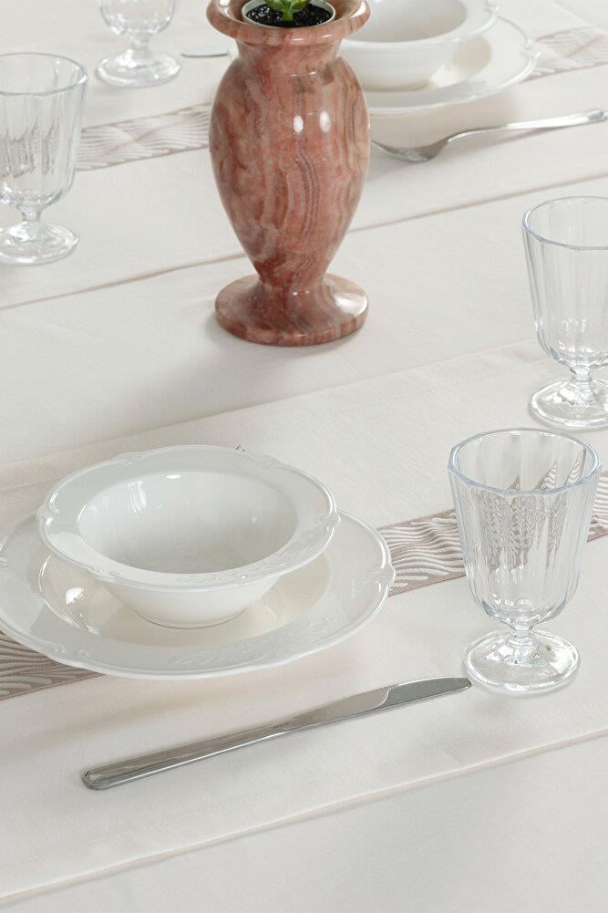 Alba Jakar Damla Desen Runnerlı Set Leke Tutmaz 160x260 Cm Lüks Masa Örtüsü 2 Runnerlı Set SiyahSamimi bir yemek, aile içinde hoş bir akşam masanıza uyacak masa örtüleri ve runner'lar