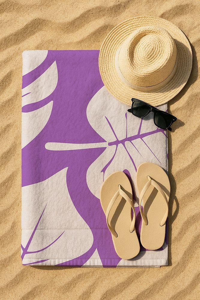 Plaj Havlusu Yaprak Dijital Baskılı 70x150 Cm Plaj Havlusu - MorSamimi bir yemek, aile içinde hoş bir akşam masanıza uyacak masa örtüleri ve runner'lar