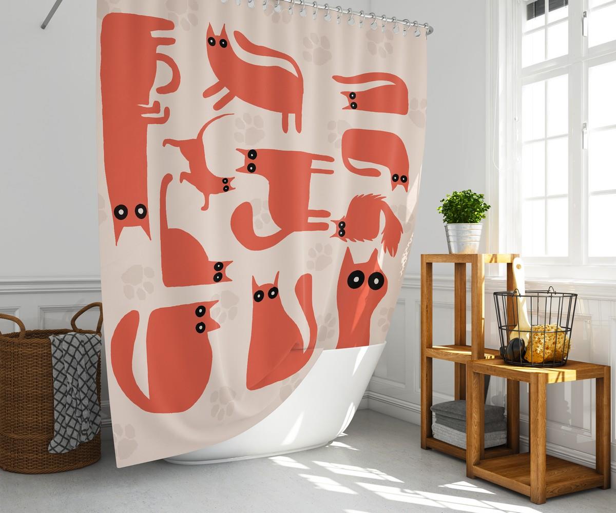 Kedi Desenli Kırmızı Banyo Perdesi 180x200 cm Dijital Baskılı Su Geçirmez C Halka Hediyeli Duş PerdesiSamimi bir yemek, aile içinde hoş bir akşam masanıza uyacak masa örtüleri ve runner'lar