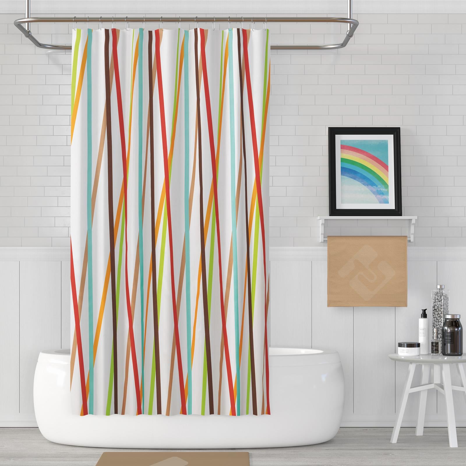 Şerit Desenli Renkli Banyo Perdesi 180x200 cm Su Geçirmez C Halka Hediyeli Duş PerdesiSamimi bir yemek, aile içinde hoş bir akşam masanıza uyacak masa örtüleri ve runner'lar