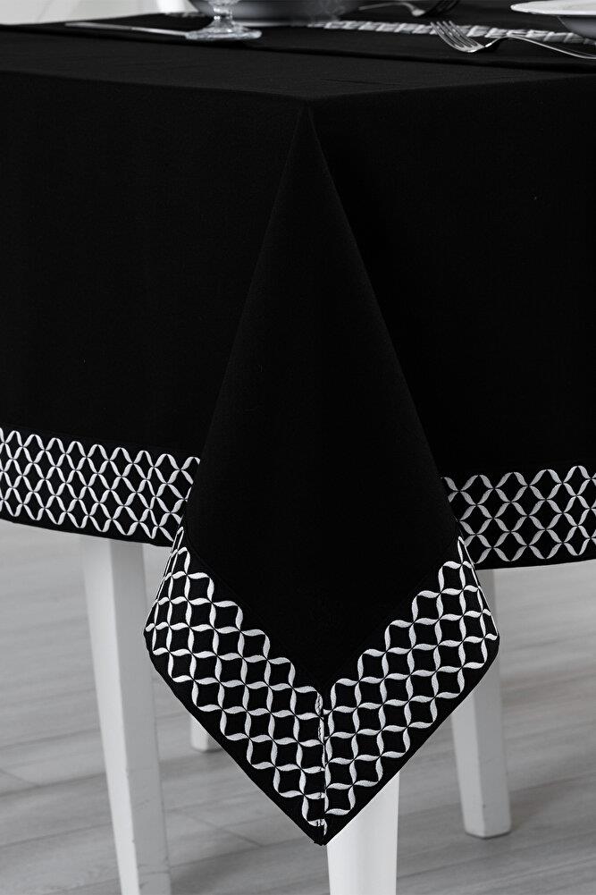 Alba Jakar Çember Desen Leke Tutmaz Jakarlı 160x220 Cm Lüks 8 Kişilik Masa Örtüsü BeyazSamimi bir yemek, aile içinde hoş bir akşam masanıza uyacak masa örtüleri ve runner'lar
