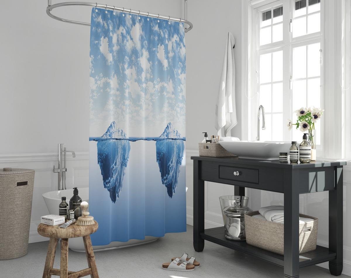 Buz Dağlı Desen Mavi Banyo Perdesi 180x200 cm Su Geçirmez C Halka Hediyeli Duş PerdesiSamimi bir yemek, aile içinde hoş bir akşam masanıza uyacak masa örtüleri ve runner'lar