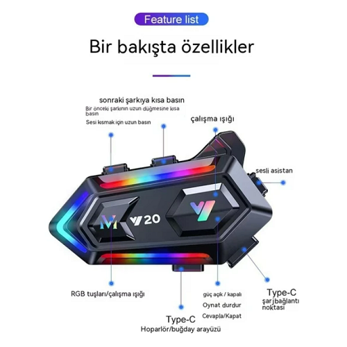 Motobir Y20 Bluetooth İnterkom Seti