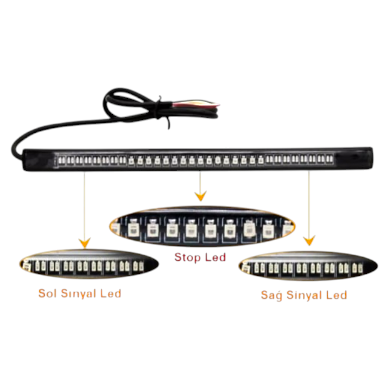 MotobirMotobir Motosiklet Kayarlı Sinyalli Stop Led Fonksiyonlu YapıştırmaSF009490