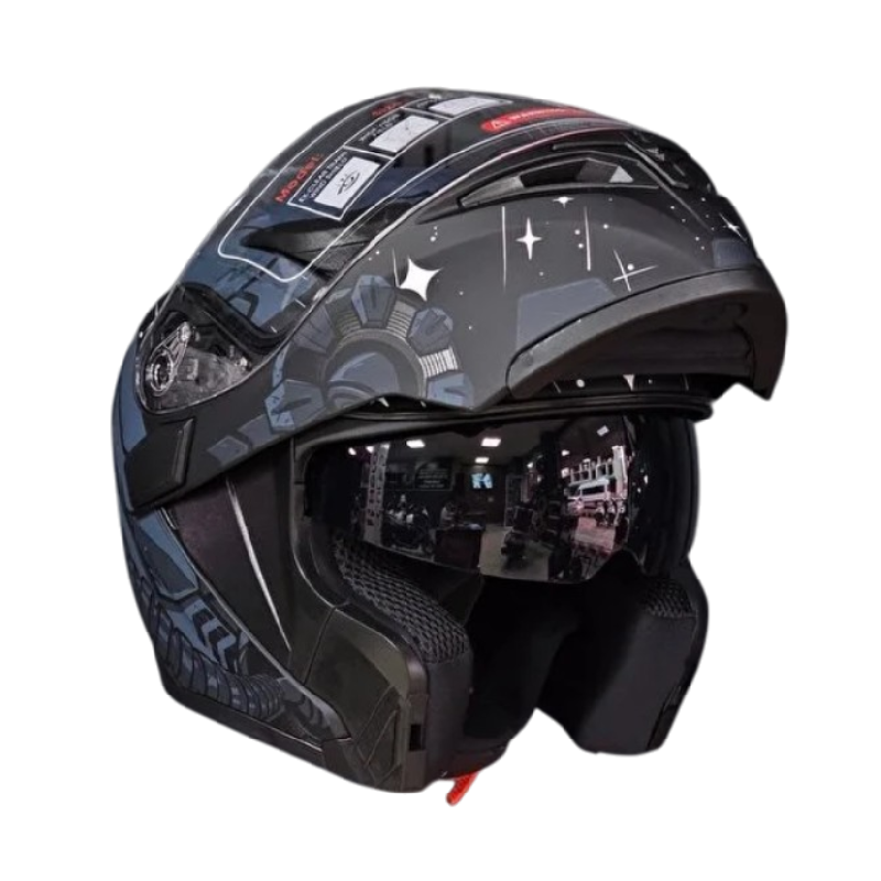 JkJk Çene Açılır Kask 902 Güneş Vizörlü Mat Gri UzaySF010165