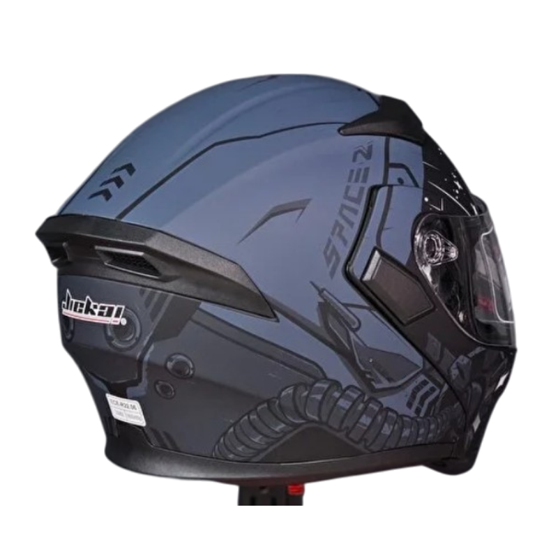 JkJk Çene Açılır Kask 902 Güneş Vizörlü Mat Gri UzaySF010165