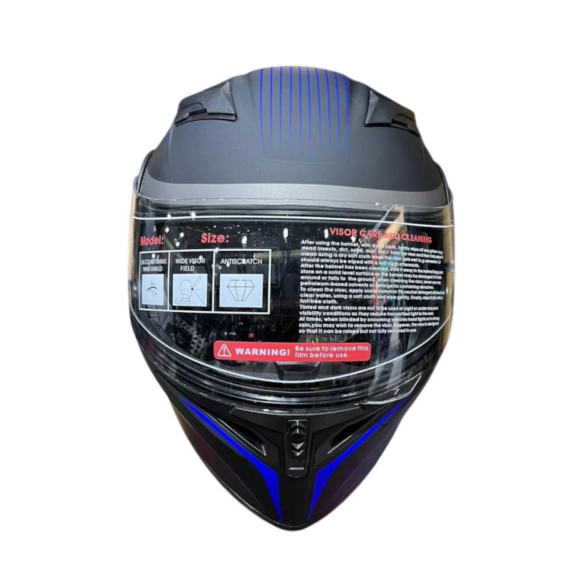 JkJk Çene Açılır Kask 902 H1 Güneş Vizörlü Mat Siyah MaviSF010168