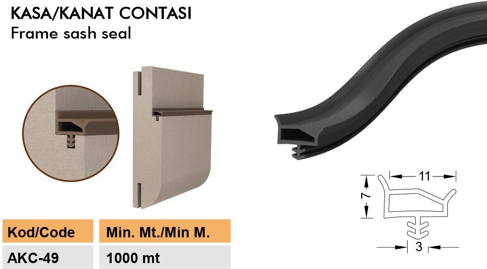 Contacall Ahşap Kapı Fitili Ahşap Kapı Contası Kahverengi 25 Metre Ortadan Tırnaklı