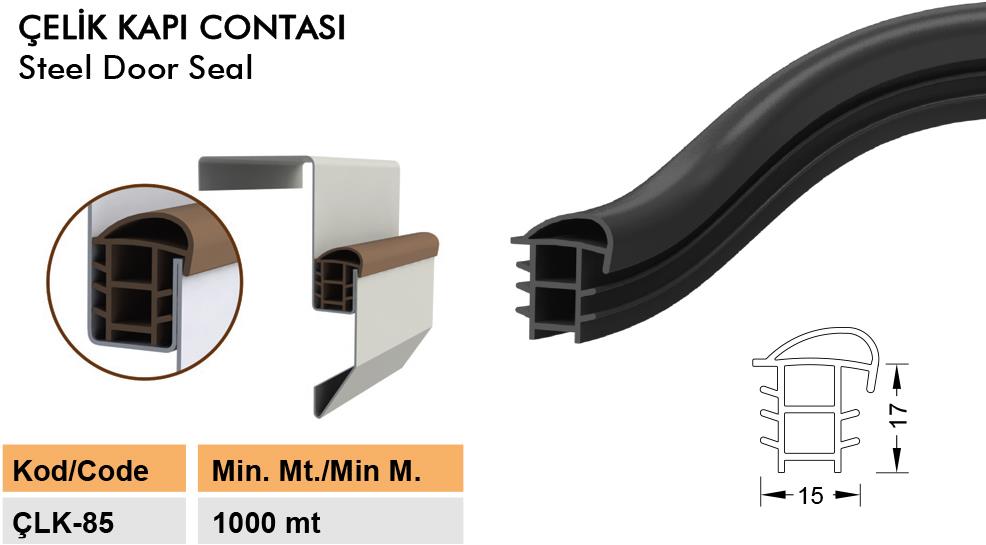 Contacall Çelik Kapı - Kasa Fitili - Contası Çelik Kapı Contası 6 Metre Siyah