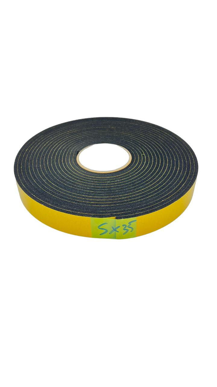 Contacall Endüstriyel EPDM (Kauçuk)  Çift Taraflı Yapışkan Bantlı Yalıtım Süngeri 5mmx35 mm 10 metre