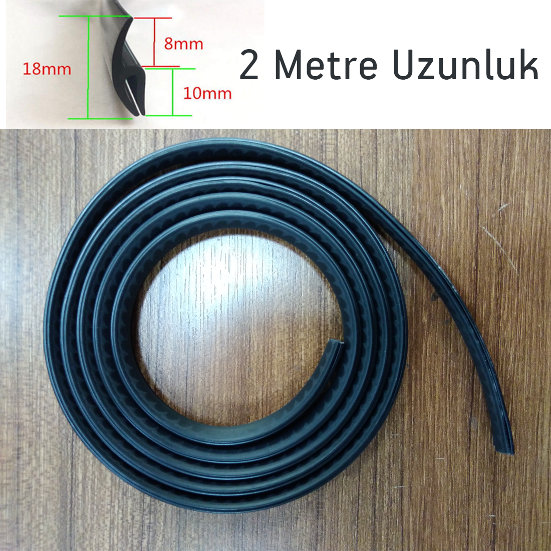 Contacall Ön Cam Dış Panel Mühür Fitili Ön Kaput Su Engelleyici Fitil 2 Metre Siyah Renk