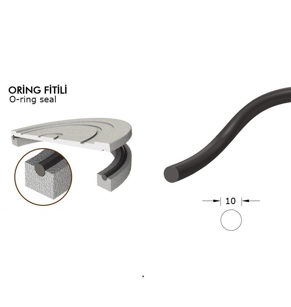 Contacall Oring Fitili 10 mm Siyah 10 Metre