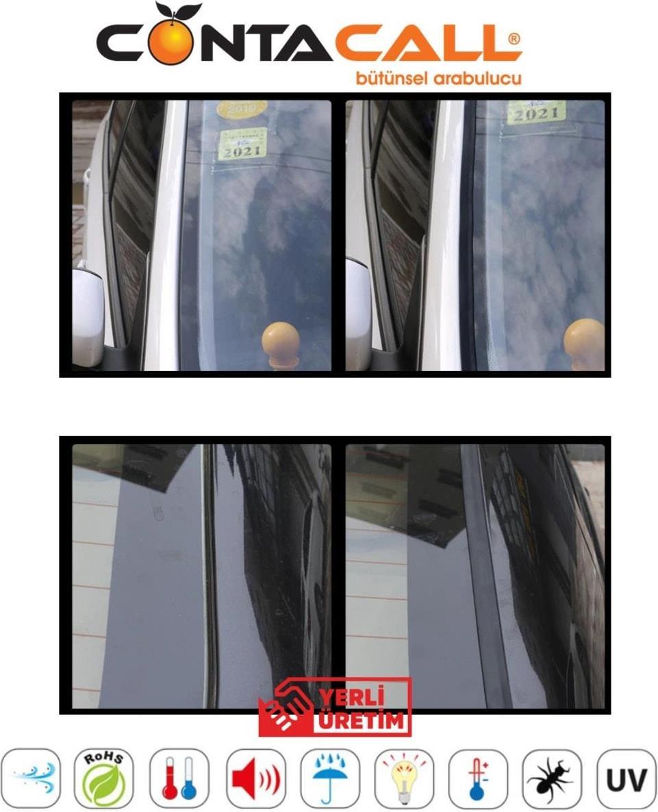 Contacall Üniversal Oto Sunroof Fitili Kenar Fitilleri ön arka Cam Contası 5 Metre Siyah