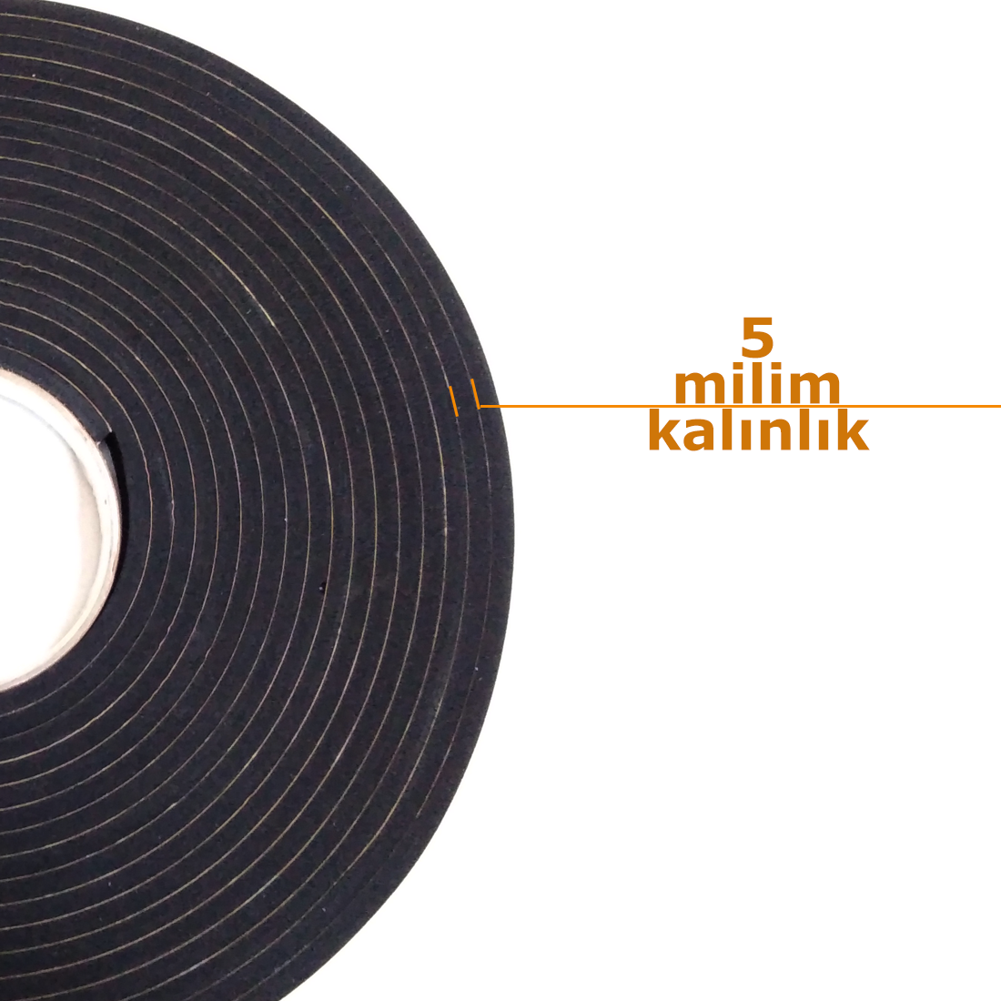 Kapı Pencere Bandı Yapışkan Sünger 5 Milim Kalınlık 15 Milim Genişlik 10 Metre Uzunluk / Epdm-5*15