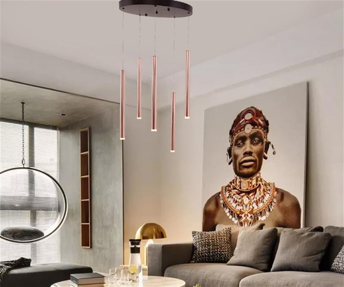 5'Lİ YUVARLAK BORU SARKIT,LED AYDINLATMA,DEKORATİF IŞIK
