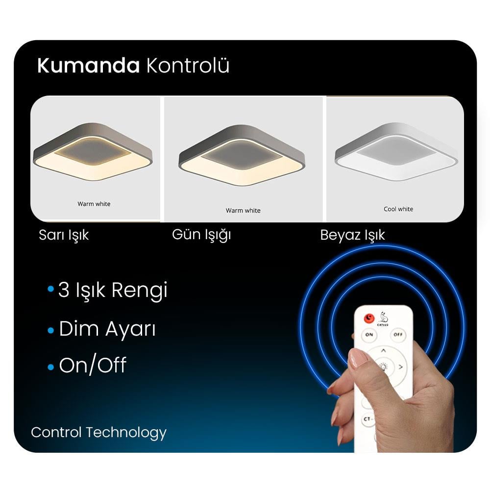 BEYAZ KARE PCB'Lİ LED TAVAN LAMBASI,MODERN AYDINLATMA