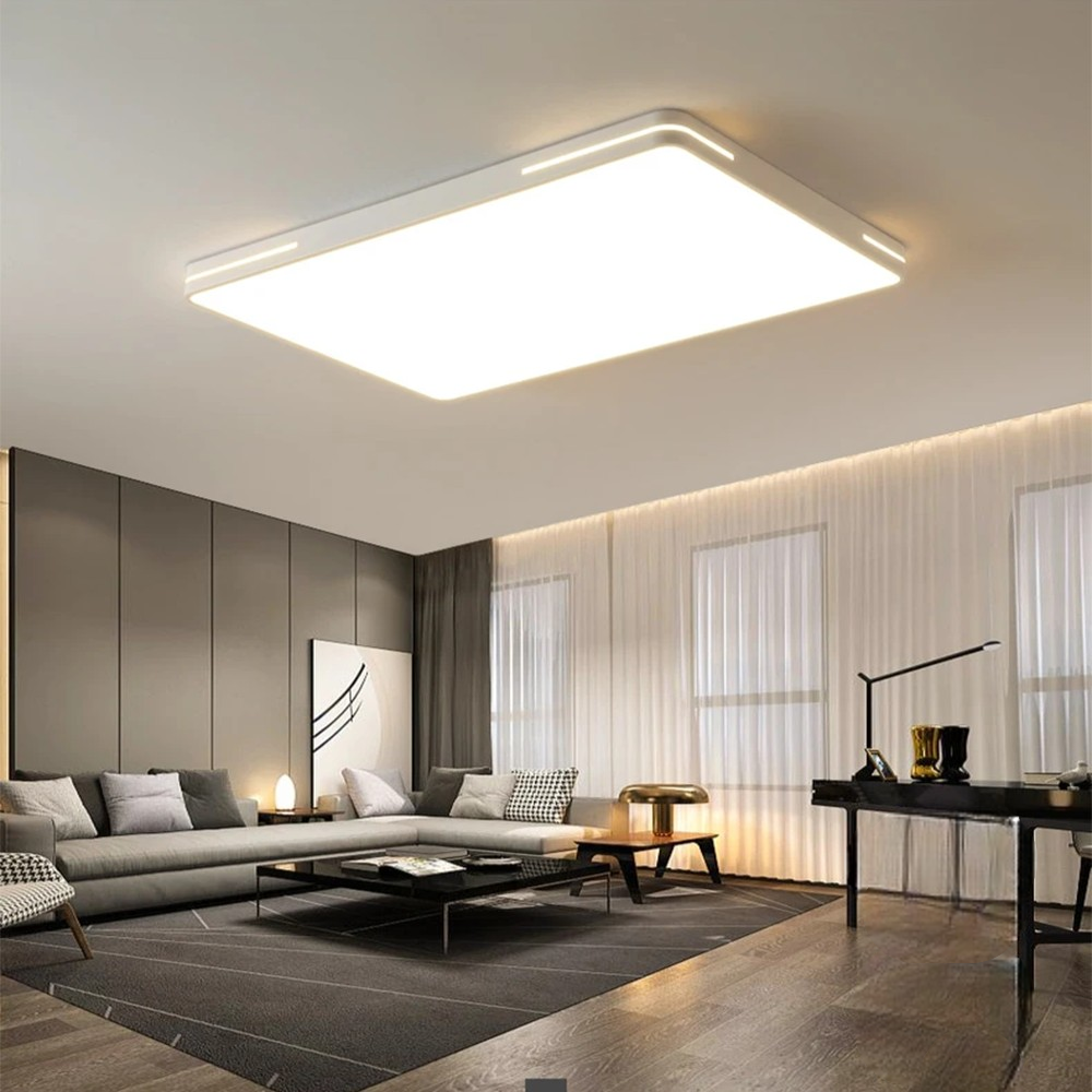 BEYAZ ŞERİTLİ DİKDÖRTGEN TAVAN LAMBASI,MODERN LED AYDINLATMA