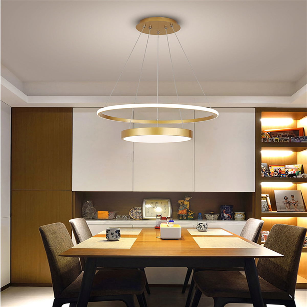 ÇEMBER(Ø40+60CM) LED LAMBA,YUVARLAK SARKIT AVİZE,MODERN AYDINLATMA,DEKORATİF IŞIK