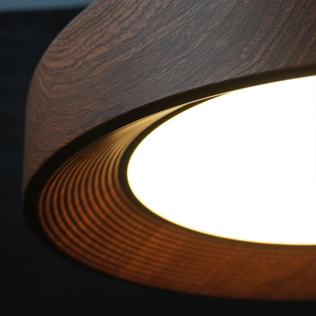 KUMANDALI MODERN LED AHŞAP DESENLİ SARKIT AVİZE 3 IŞIK RENKLİ MODERN TAVAN LAMBASI 