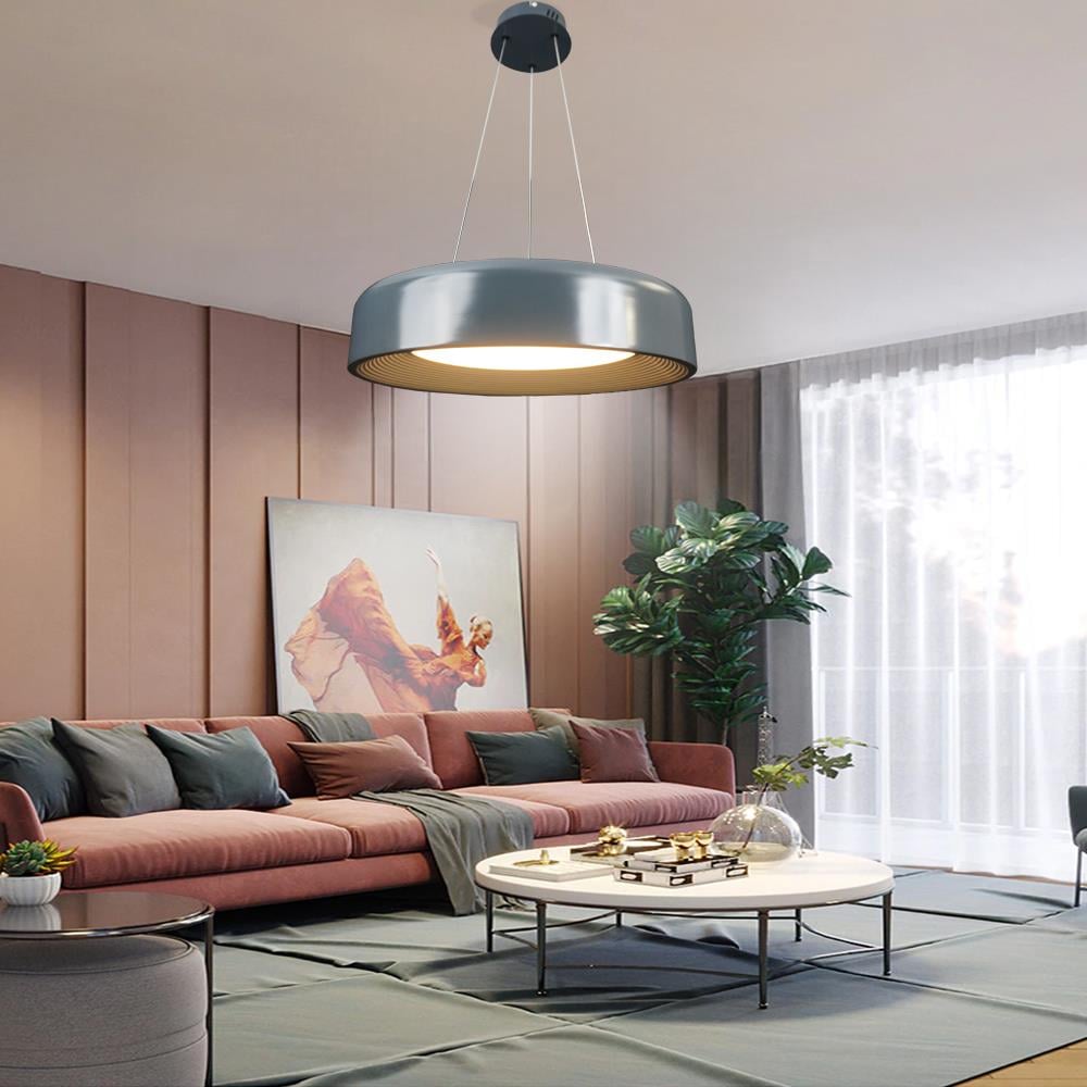 KUMANDALI MODERN LED ANTRASİT SARKIT AVİZE 3 IŞIK RENKLİ MODERN TAVAN LAMBASI 