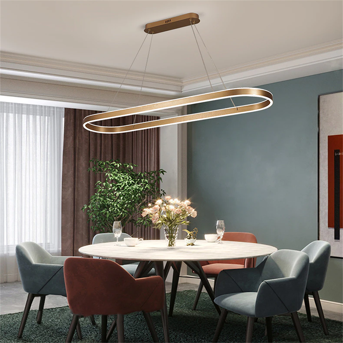 OVAL(Ø110*35CM) LED LAMBA,SARKIT AVİZE,MODERN AYDINLATMA,DEKORATİF IŞIK