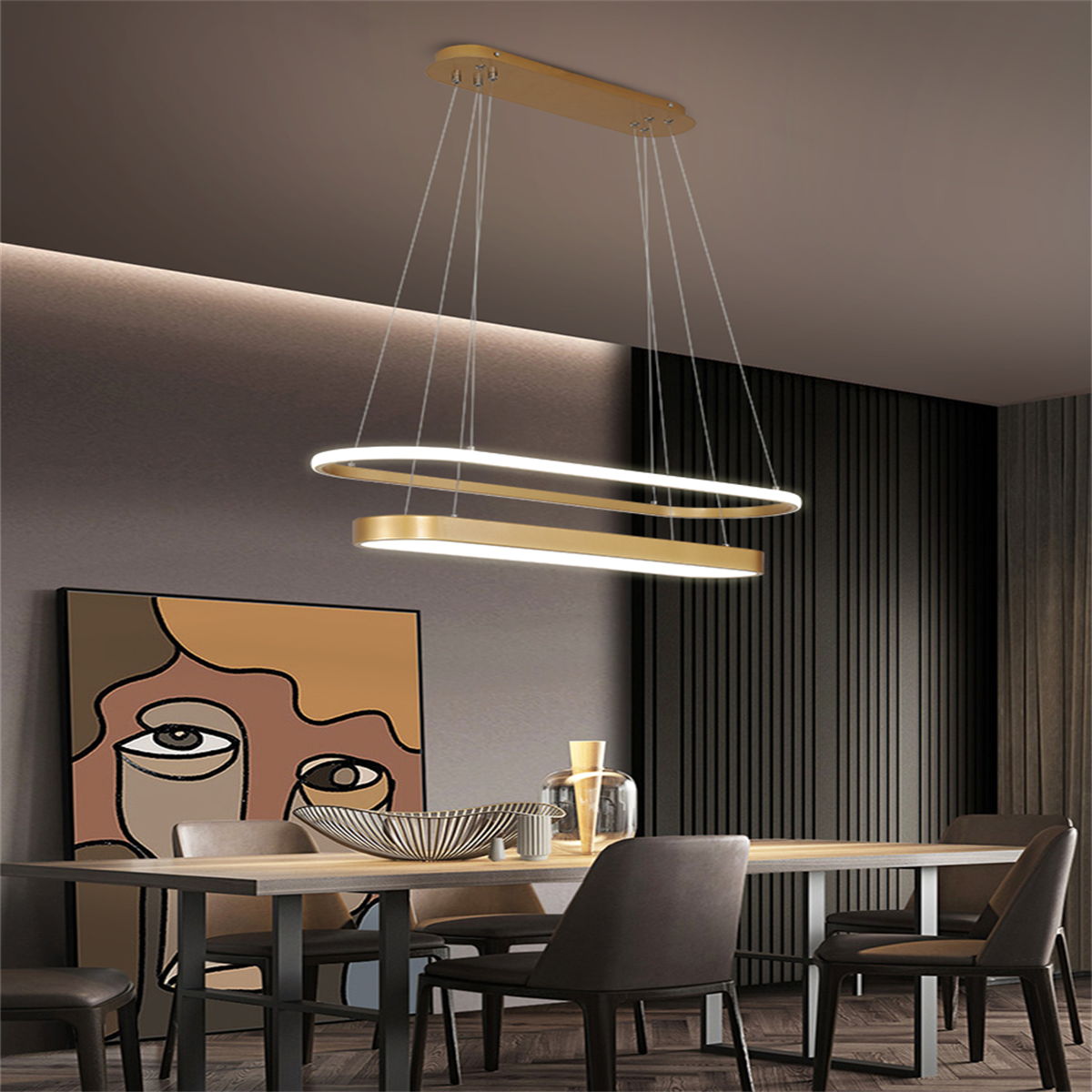 OVAL İÇİ OVAL LED LAMBA,SARKIT AVİZE,MODERN AYDINLATMA,DEKORATİF IŞIK