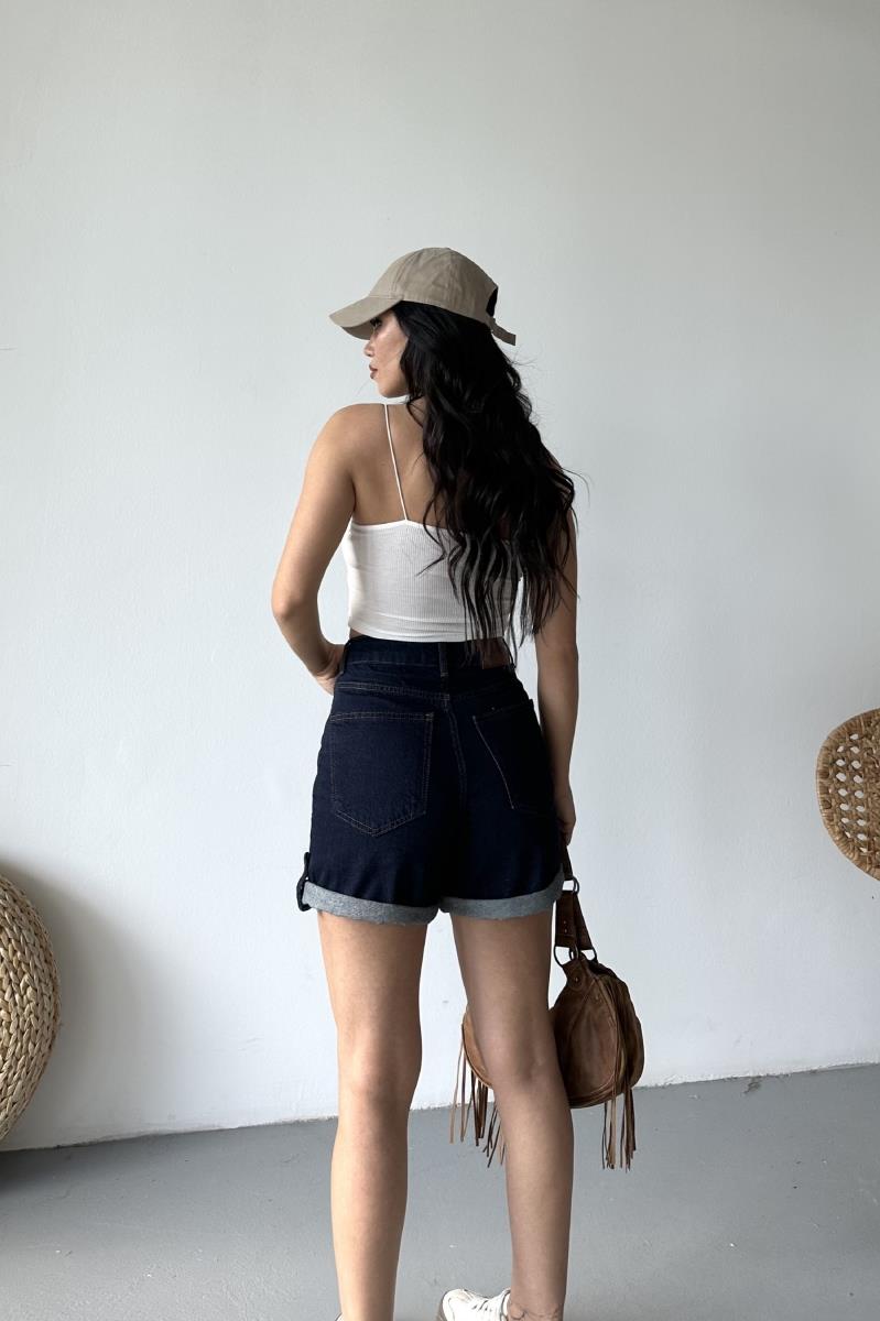 Duble Paça Kot Şort