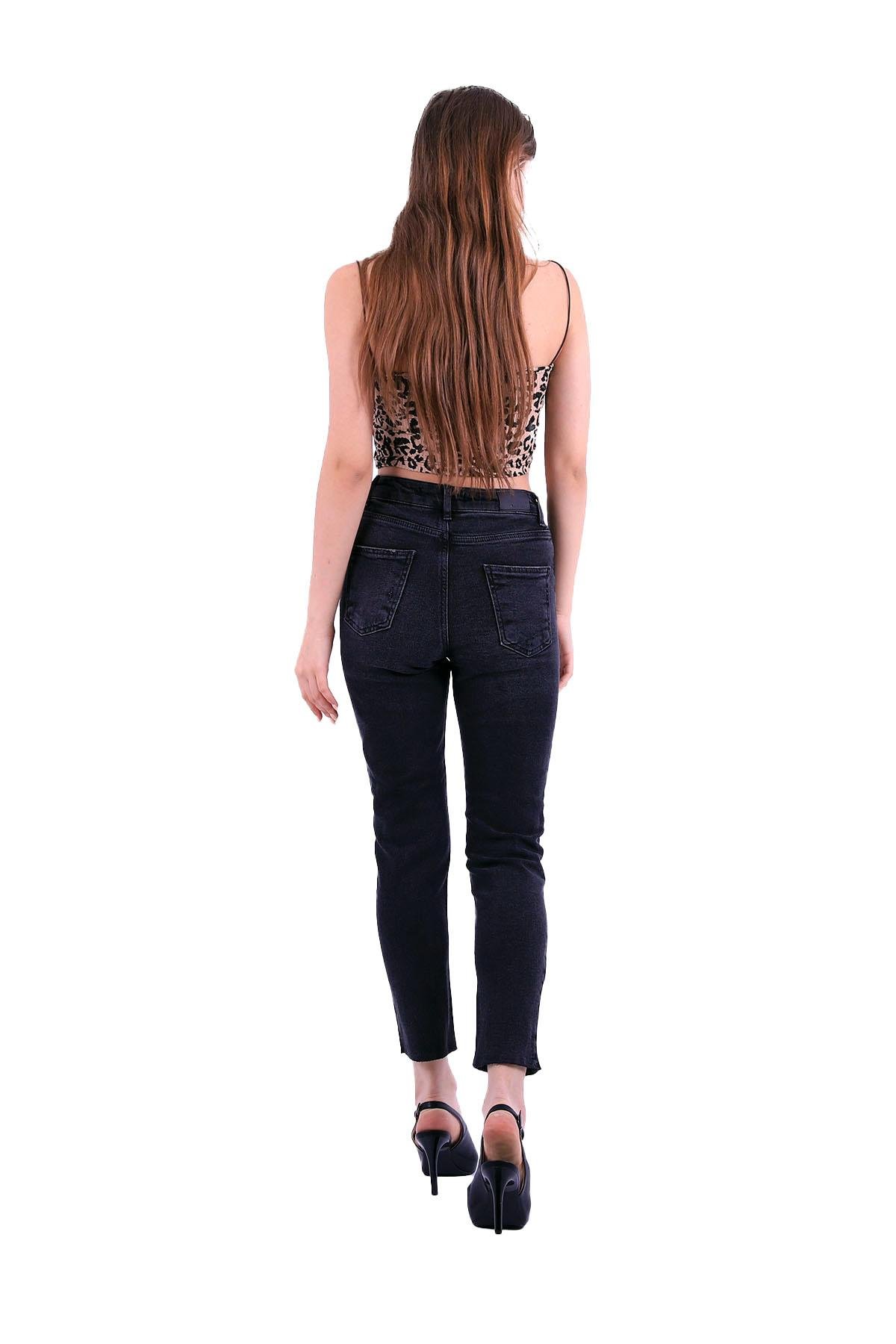 Fringe Ending Comfort Slim Ankle Length Ripped Jean Anthracite Denim Anthracite Denim (28-33)