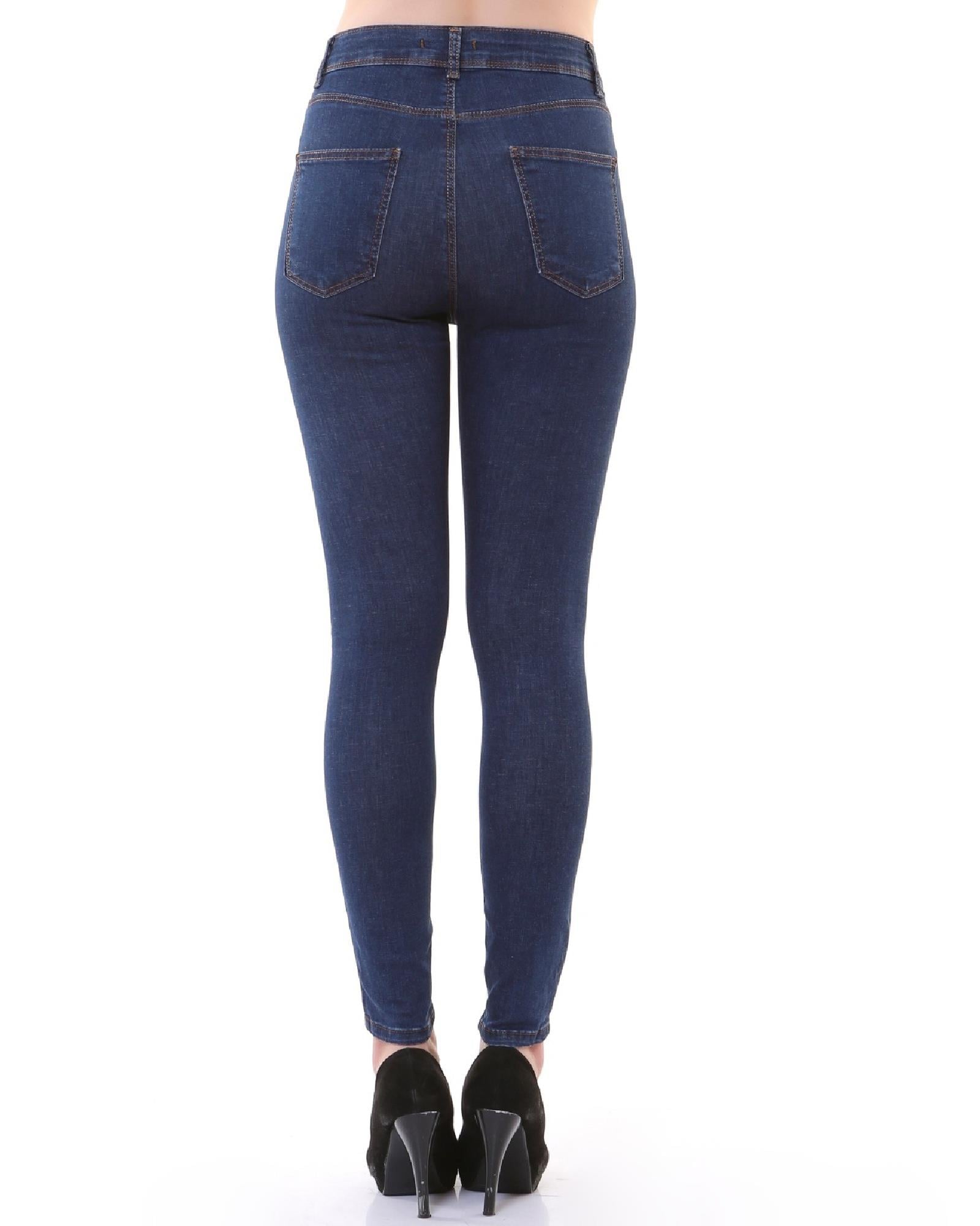 High Waisted Ankle Length Skinny Jean Regular Dark Blue Regular Dark Blue (26-31)
