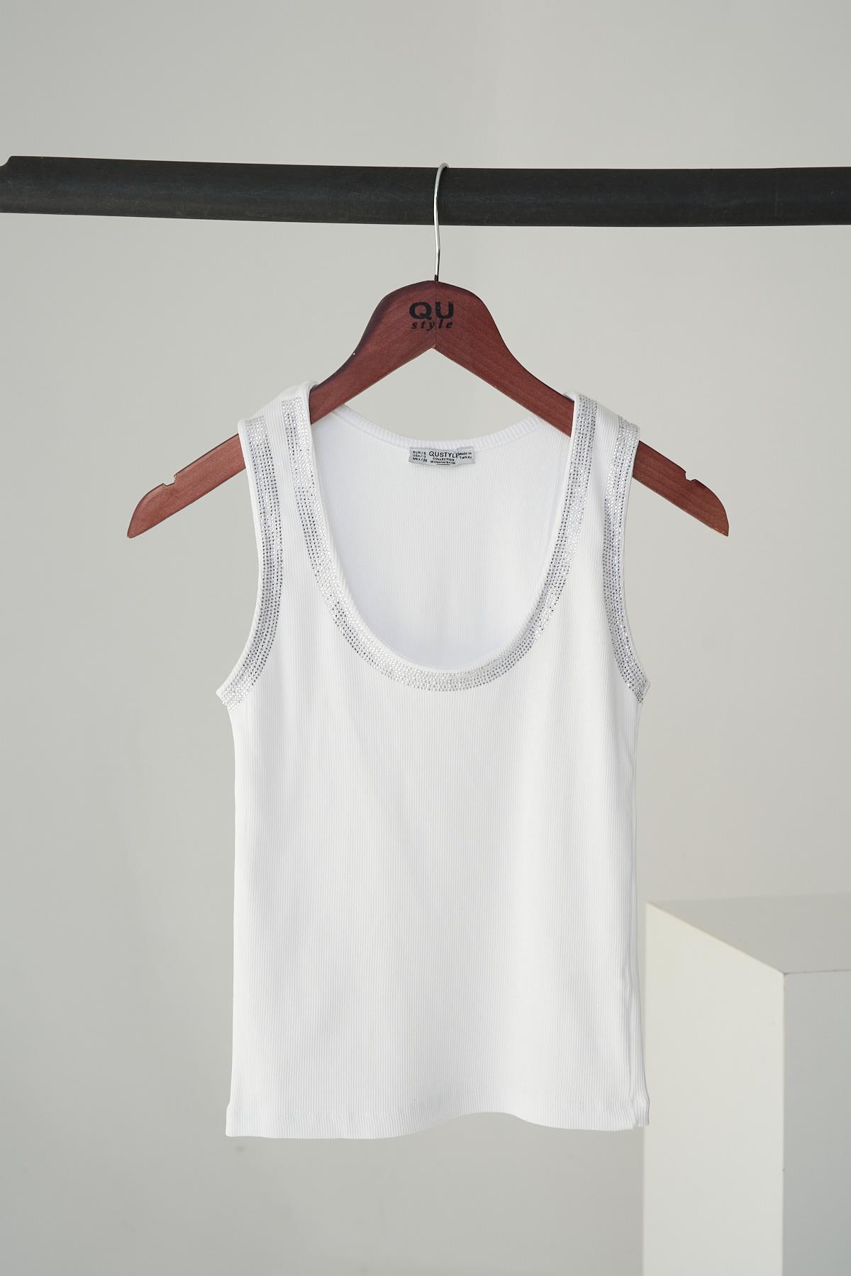 Kadın Cameron Örme Atlet - Beyaz