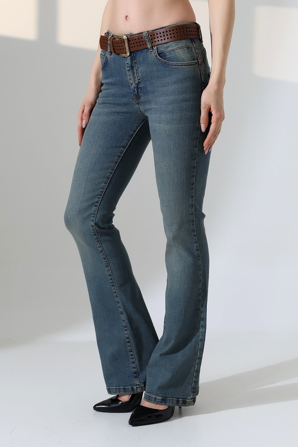 Push Up İspanyol Kot Pantolon 7108