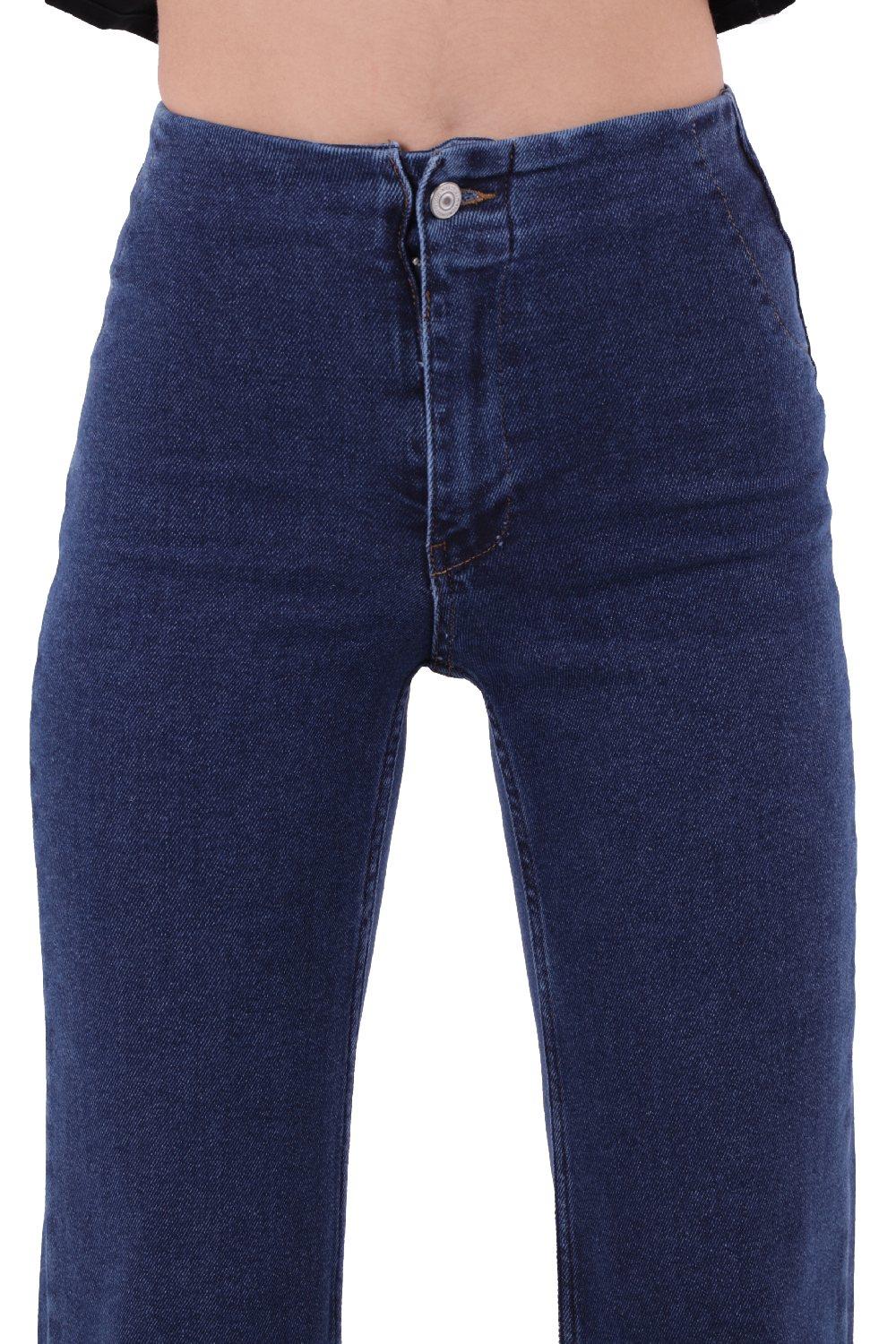 Wide Leg Jean with Dart and No Pocket Regular Dark Blue Regular Dark Blue (26-31)